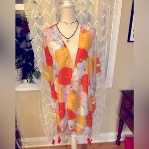 Floral Kimono with Tassels